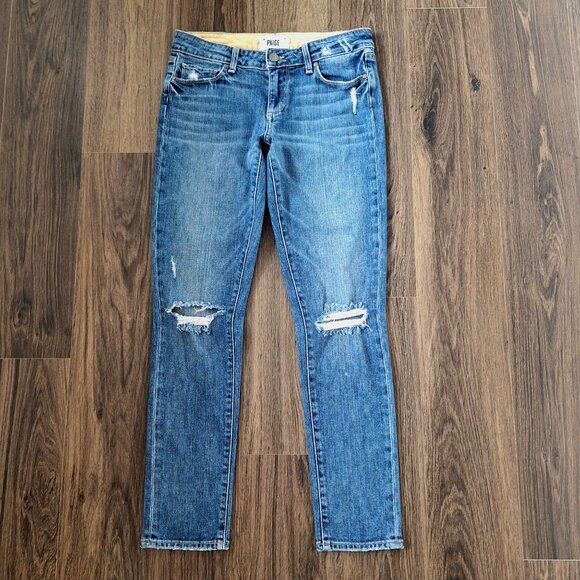 PAIGE Denim - 💙 Paige Skyline Ankle Pegs Denim Jeans Size 28 Distressed Comfy Casual